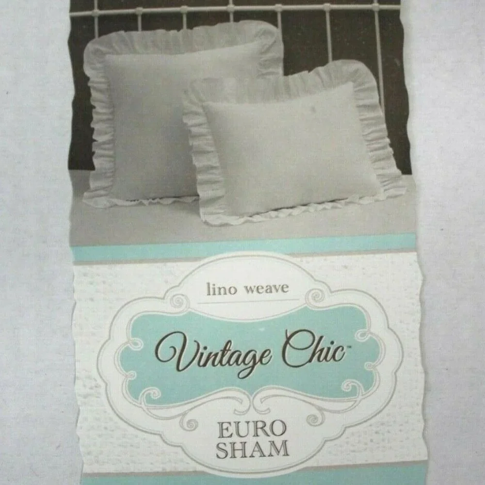 Vintage Chic Lino Weave One Euro Sham - White